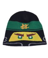 H&amp;M Boys Lego Figure Ninjago Hat Beanie Cap Black Green Winter - $194.77 MXN