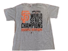 San Francisco Giants Shirt Adult Large Gray Short Sleeve 2014 World Series Tee - £11.07 GBP