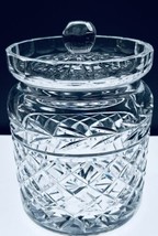 Waterford Crystal Glass Glandore Biscuit Barrel Sweet Candy Cookie Jar &amp; Lid 7&quot; - $98.97