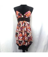 Max Rave Multi-Color Hearts Spaghetti Straps Knee Length Dress Sz Md - $23.10 CAD