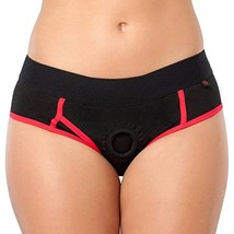 Black Unisex Strap On Harness Briefs With O Ring - Xxl - Soft &amp; Stretchy - £51.10 GBP