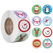 500pcs/roll Christmas Sticker 8 Designs Pattern Cartoon Sticker Roll for Kids - £8.96 GBP+