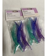 Diane 4 1/2&quot; Gator Clips Hair 3 PACK Assorted Colors Green Blue Purple F... - $132.09 MXN
