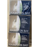 LOT of 3 Hampton Bay Melton 1-Light Polished Nickel Pendant Clear Glass ... - $30.15 CAD