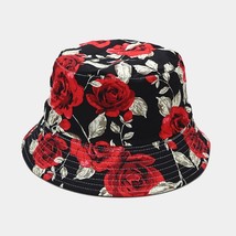 2021 New Fashion  Hat Rose Flower Bucket Hats Summer   Hats For Women Cotton Fis - £23.50 GBP