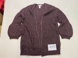 LINEA TESINI @ Kaleidoscope Purple Chunky Knit Balloon Sleeve Cardigan  ... - £6.99 GBP