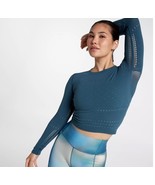 Women&#39;s CALIA seamless pointelle Long Sleeve Top Size L/XL Dark Teal Act... - €21,25 EUR