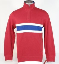 Izod French Rib Long Sleeve 1/4 Zip Red Cotton Polo Sweater Mens NWT - £39.95 GBP