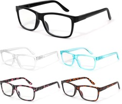 Reading Glasses for Women Men - 5 Pack Blue Light Blocking UV Filter  (MIX, 2.5) - £15.45 GBP