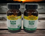 2x Country Life 25mg EASY IRON 90 Vegan Capsules Each Gluten Free EXP 8/24+ - £19.53 GBP