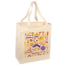 Craft Addict - Arts &amp; Crafts Maker Project Bag Canvas Reusable Grocery Tote Bag  - £18.87 GBP