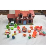 Vintage Fisher Price 1980 Tudor House Little People Car Table Chairs - £46.38 GBP