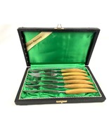VTG Set of 6 Peaso Solingen Stainless Steel Steak Knives Wooden Handles - $22.49