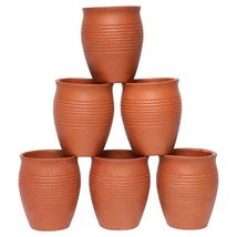 Traditional Handmade Tea Cup Terracotta Clay Kullad Set of 6 (220 ml each) - £39.80 GBP