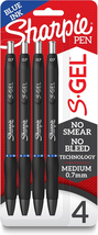 S-Gel Gel Pens Medium Point (0.7Mm) Blue Ink Gel Pen 4 Count - $17.80