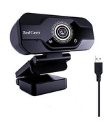 TedGem Webcam for Laptop USB, PC Camera Webcam with Microphone for Strea... - £13.41 GBP