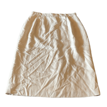 Glenbrooke Womens 14 Vintage Cream Herringbone Print Pleated Midi Pencil Skirt - £11.18 GBP