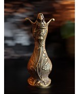 Rare ANTIQUE 1920’s ART NOUVEAU DECO BRONZE FIGURAL VASE STATUE Dark Aca... - $64.17