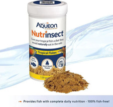 Aqueon Nutrinsect Tropical Flakes Natural Insect Protein Fish Food 1.59 oz - £8.49 GBP