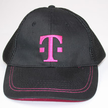 T Mobile Adjustable Mesh Black And Pink Baseball Work Hat Snap Back Embr... - $10.69