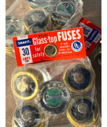 Bag of 5 antique &quot;Snapit&quot; brand glass plug fuses, New Old Stock 30 amp #... - $32.90
