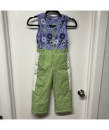 Columbia Girls Purple Floral Green Ski Pants Snow Bib Waterproof Size 4/5 - $29.70