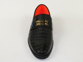 Men's TAYNO Shoes The Caprio C TAYNO Crocodile Print Bit Loafer Black image 2
