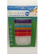 Reusapack 7 Daily Purpose Pouches 3.75&quot; x 4.4&quot; Reusable PEVA airtight po... - $16.83