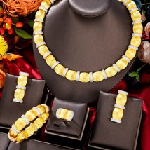 Hot 4PCS Fashion Luxury Bamboo Knot Africa Jewelry Sets For Women Wedding Party  - £221.43 GBP
