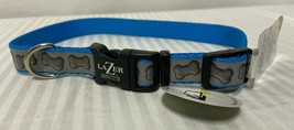 Coastal Lazer Brite Reflective Adjustable Dog Collar Turquoise Bones 12&quot;... - £9.22 GBP