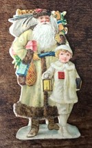 Antique Victorian German Die Cut Santa Claus Figure Vg 2-1/4” Vintage - £7.49 GBP