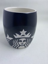 Starbucks 2011 Black Etched Mermaid Siren Logo Coffee Mug Cup Black 16oz - $9.85