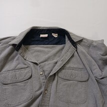 Field & Stream Heavy Cotton Button Down Shirt Men's Gray Outdoor Work Chest 50" image 10