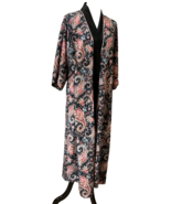 Vintage Vandemere Women&#39;s Robe Paisley Floral Design Sz M Pocket Long Sl... - $17.88