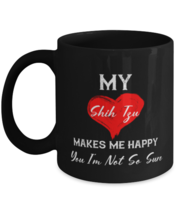 Dog Mugs My Shih Tzu Makes Me Happy Black-Mug  - £12.70 GBP