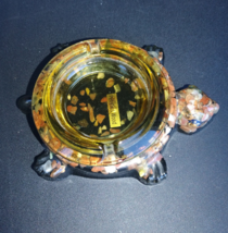 Vintage Petrified Wood Tortoise Turtle Ashtray Acrylic Resin Cute Unique Gifts - £23.94 GBP