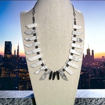 Marble, Onyx, Hematite Stone Necklace by Holley’s Cre8tions  - £34.08 GBP