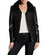 Doma Genuine Lamb Shearling Collar Lamb Nappa Leather Jacket Sz S Black ... - $194.04