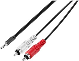 Insignia- 6&#39; 3.5 mm to Stereo Audio RCA Cable - Black - $24.99