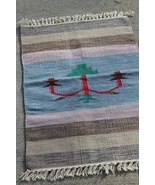 Antique Native American flower blanket rug 41”x24” Indian art - $169.99