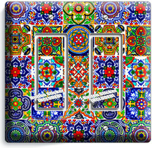 Mexican Talavera Tiles Design 2 Gfci Light Switch Plates Kitchen Room Home Decor - £11.83 GBP