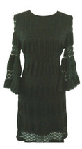 NY and Co. Dress Crochet Rouch Black Lace Layered Size Medium Bell Long Sleeves - £25.05 GBP