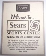Vtg Welcome To Sears Sports Center Home Of The Ted Williams Brand Pamphl... - $2.99