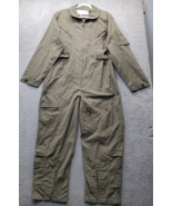 Men Military Flight Suit Large Green Cargo Pockets Straight Leg Collar Z... - $75.95 CAD
