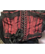 Very Rare Lip Service Blacklist Red Satin &amp; Lace Gothic Corset Size S New! - $155.00