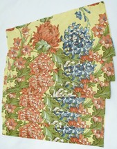 POTTERY BARN Floral Print NAPKINS Linen &amp; Cotton Lot of 6 Yellow Blue 20... - £31.56 GBP