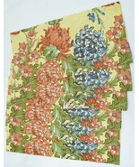 POTTERY BARN Floral Print NAPKINS Linen &amp; Cotton Lot of 6 Yellow Blue 20... - £31.41 GBP