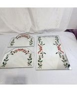 Vintage Christmas Mirrored table runner set holly and bow decor - £38.01 GBP