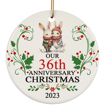 Our 36th Anniversary 2023 Ornament Gift 36 Years Christmas Cute Rabbit Couple - £11.06 GBP