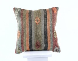 16x16 Ethnic Vintage Turkish Rug Pillow Cover Home Decorative Boho Cushion E831 - $18.91